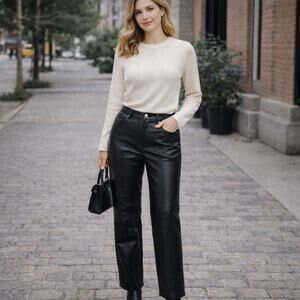 Wilfred The Melina™ Pant SZ 6 High-waisted Vegan Leather pants Black